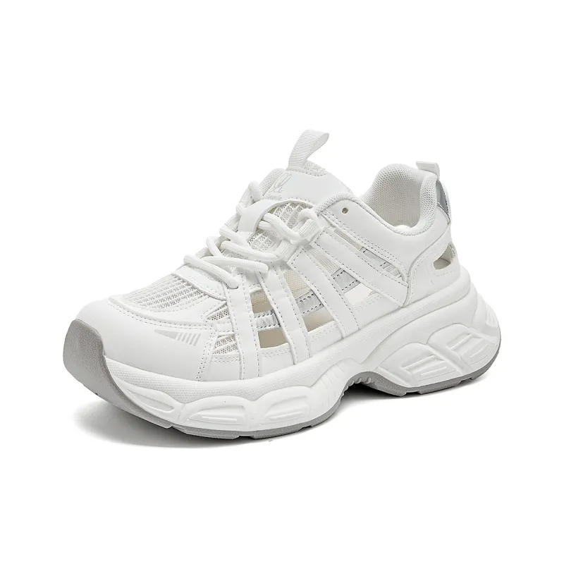 La Chapelle Abrasion Resistant Low Top Chunky Sneakers Women's Gray-1