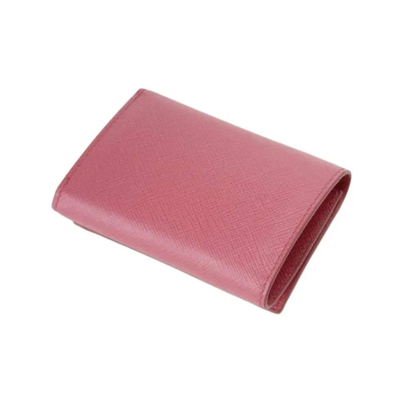 PRADA Saffiano Calfskin Wallet Women's Peony Pink-1