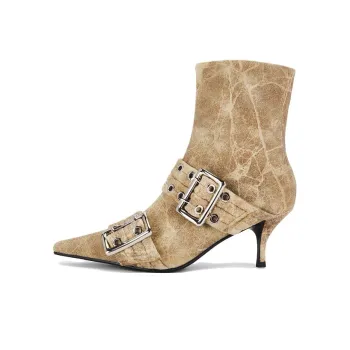 Jeffrey Campbell UP 2 DATE Ankle Boots 7.5cm Women's Beige