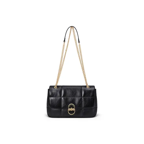 CNOLES Cow Leather Crossbody Bag, Shoulder Bag Medium Size Women's Dark Chocolate