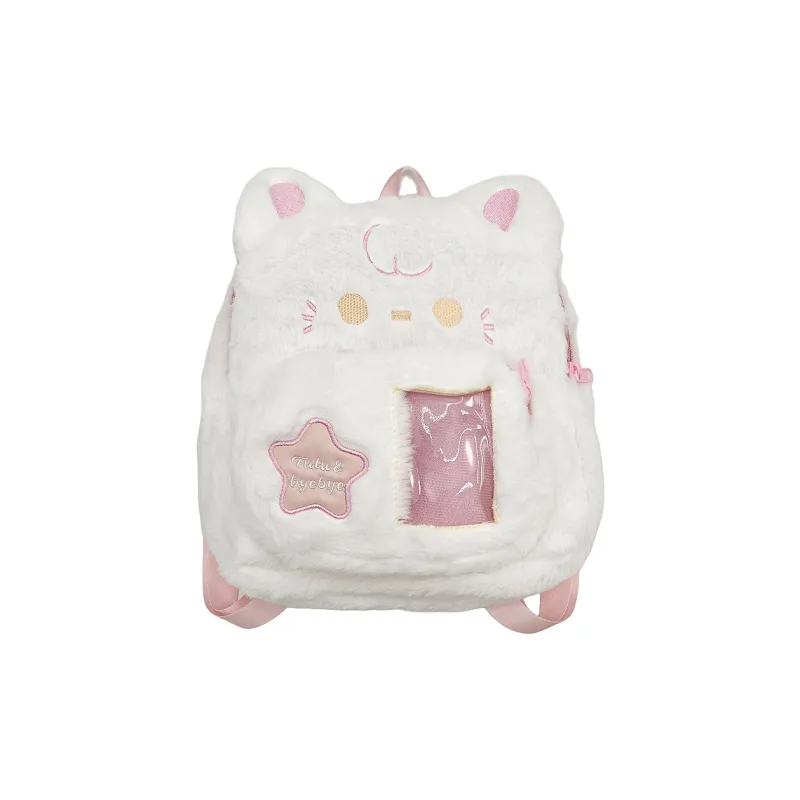 WICKBUEN Fleece Backpack Women's Sky Blue/Pink-1