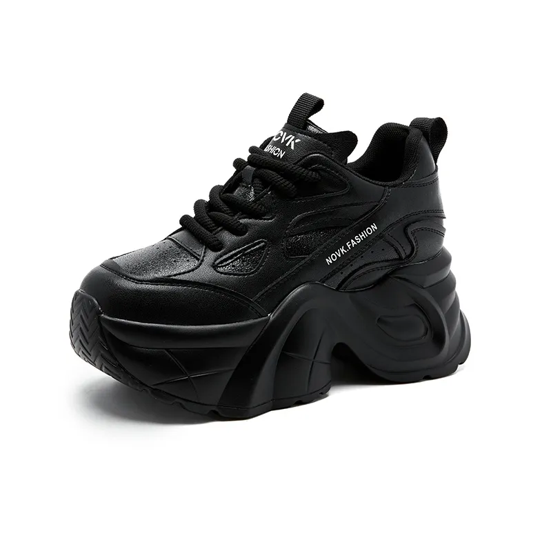 QITUMAUL Anti Slip Wear Resistant Mid Top Chunky Sneakers Women's-5