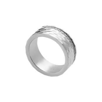 ACIUM Steel Wide Band Ring Unisex Silver