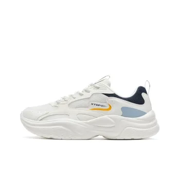 XTEP Cushioning Lightweight Low Top Chunky Sneakers Men's White Blue Orange