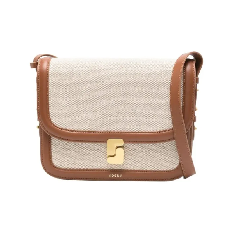 SOEUR Calfskin Shoulder Bag Women's Natural-0