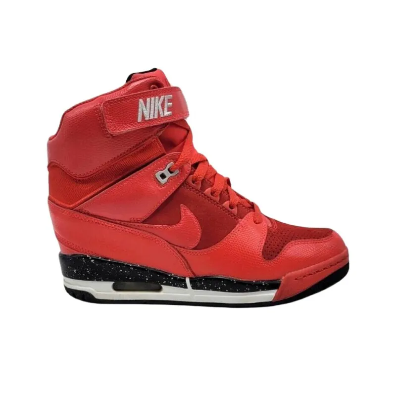 Nike Air Revolution Slip Resistant, Abrasion Resistant, Breathable High Top Vintage Basketball Shoes Women's Red-1