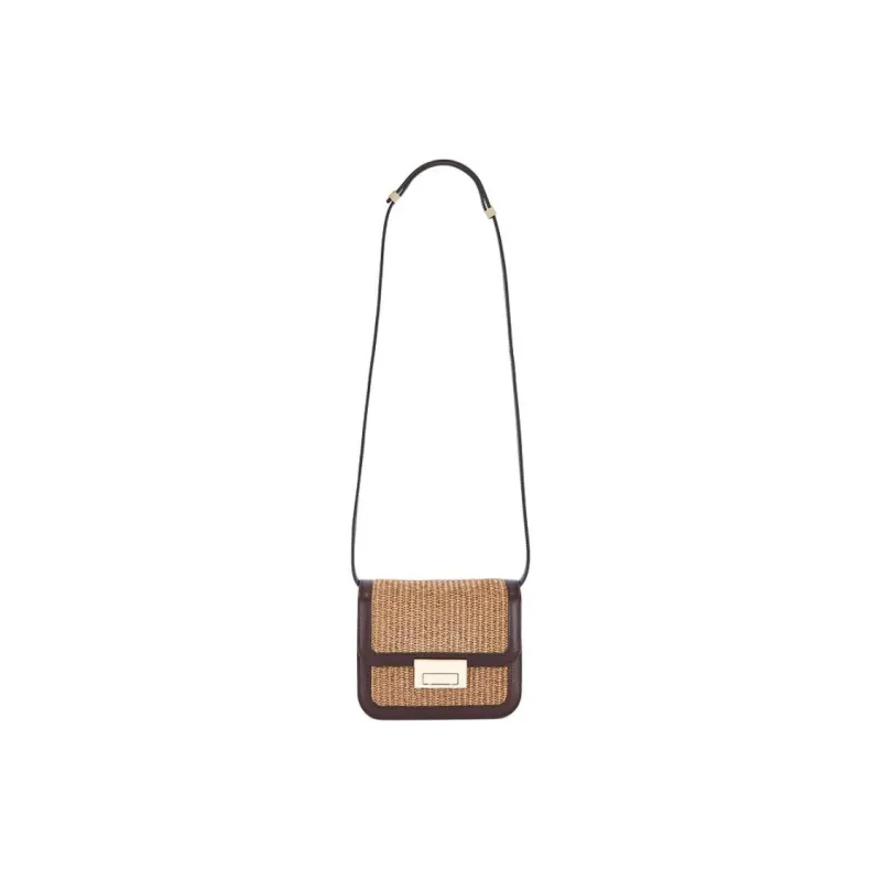 Loeffler Randall Straw Woven Crossbody Bag, Shoulder Bag Women's Coffee-0
