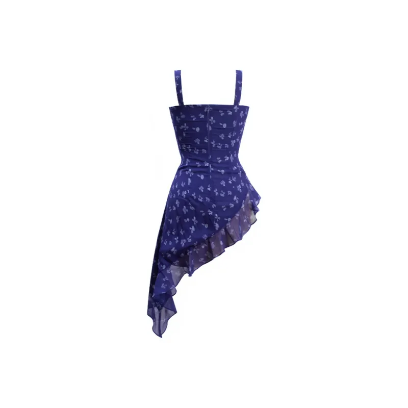 GUOZHEN Slip Dresses Women's Blue-1