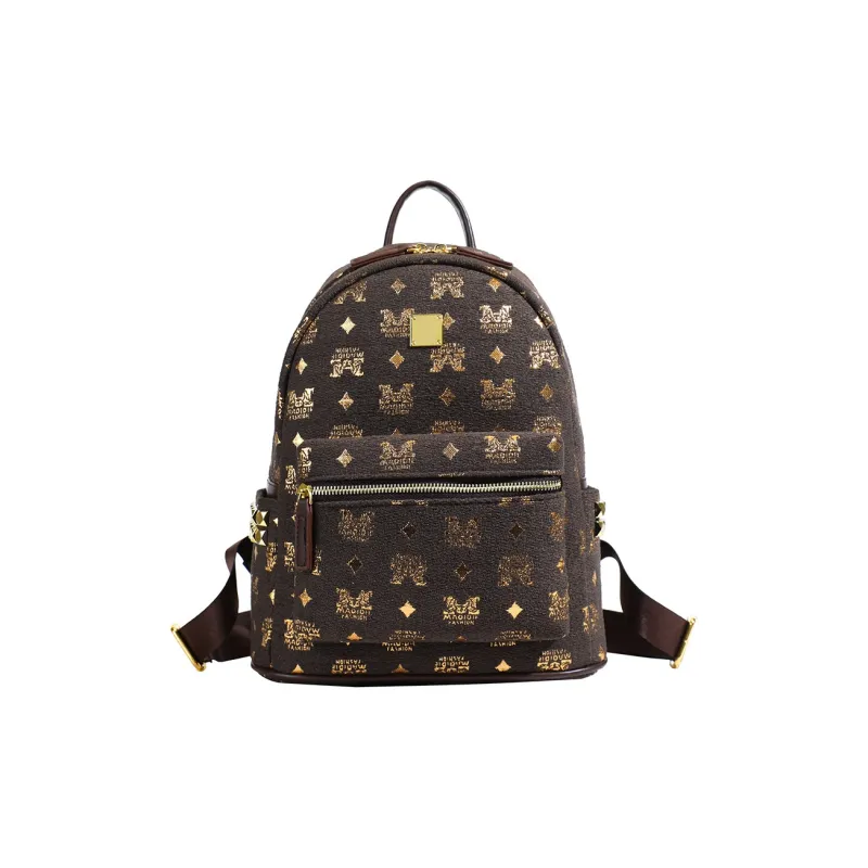AIBAG PU Backpack Unisex White/Black/Coffee-14