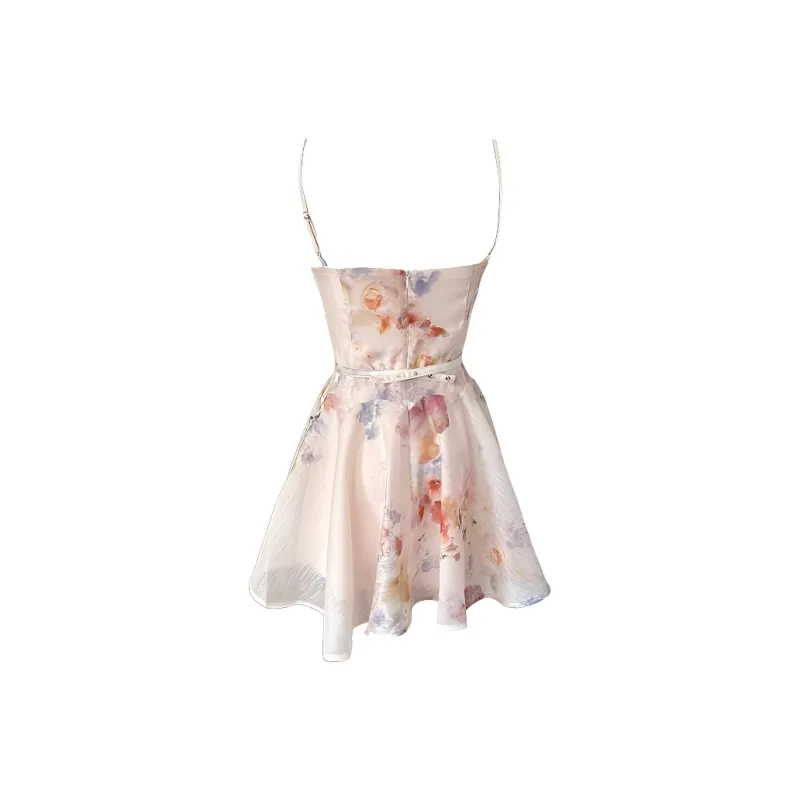 GUOZHEN Slip Dresses Women's Pink Floral-1