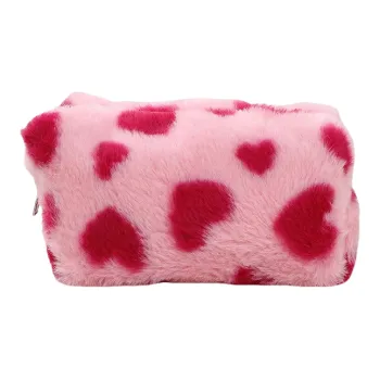 QEEDNS Instagram Style Cute Heart Plush Bag Make up Tools 1 Pc