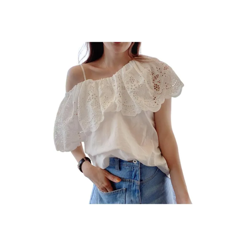 Flowers in water Shirts Women's White-0