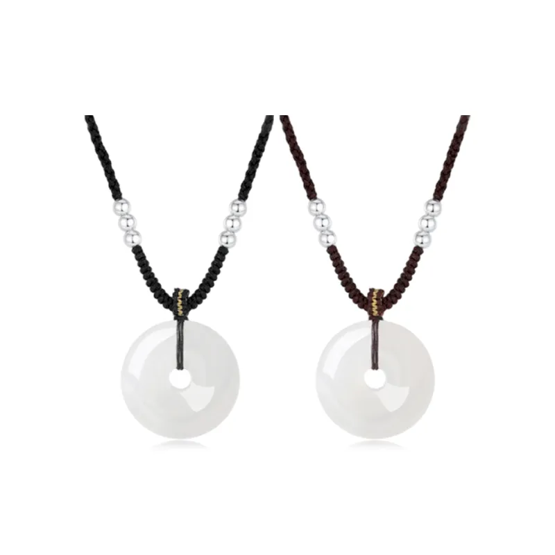 COPI Synthetic/Artificial Chalcedony Jade Necklaces Unisex-4