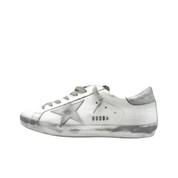 Golden Goose Super Star Low Top Skateboard Shoes Men's White Silver