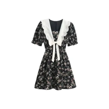 GUOZHEN Short Sleeved Dress Women's