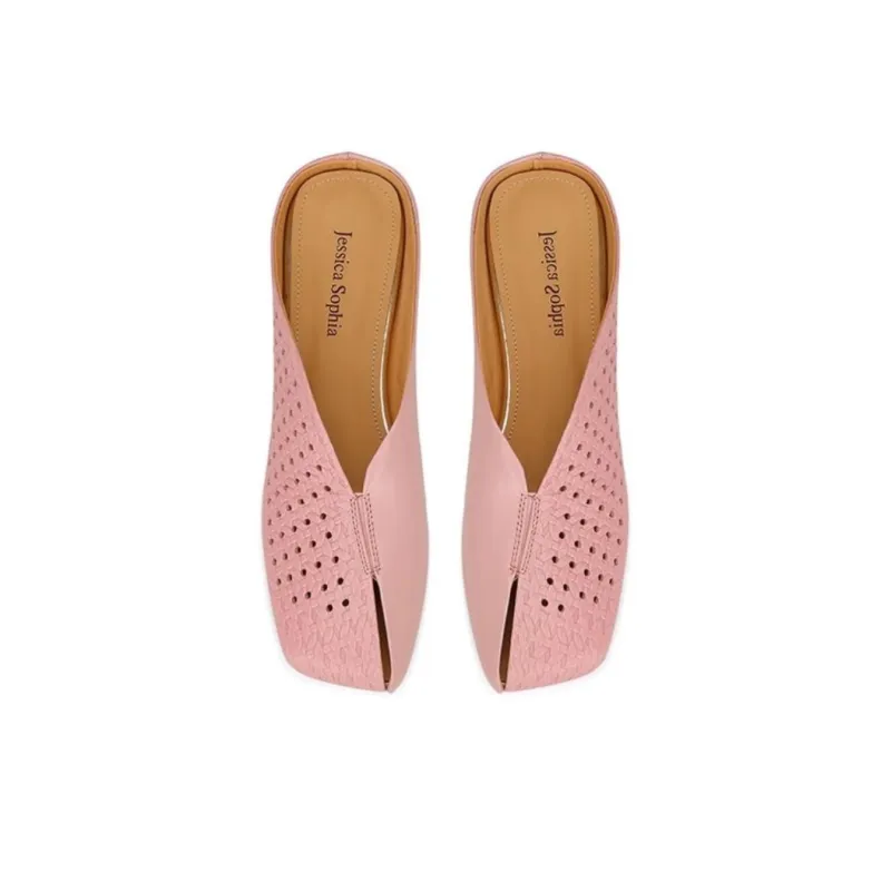 JESSICA SOPHIA Rubber Sole Cut Out Abrasion Resistant Slip Resistant Closed Toe Slippers Women's-8