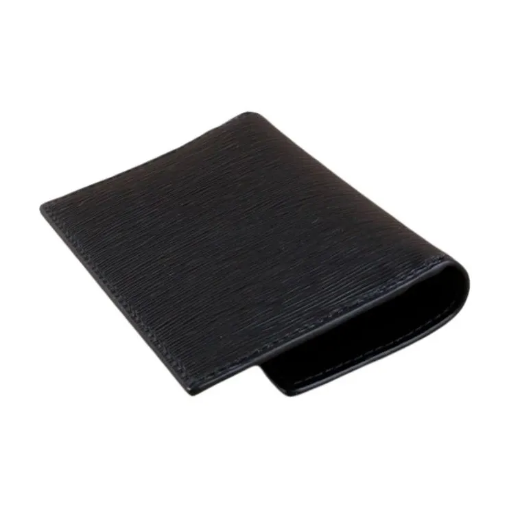 PRADA Cow Leather Card Holder Regular Unisex Black-4