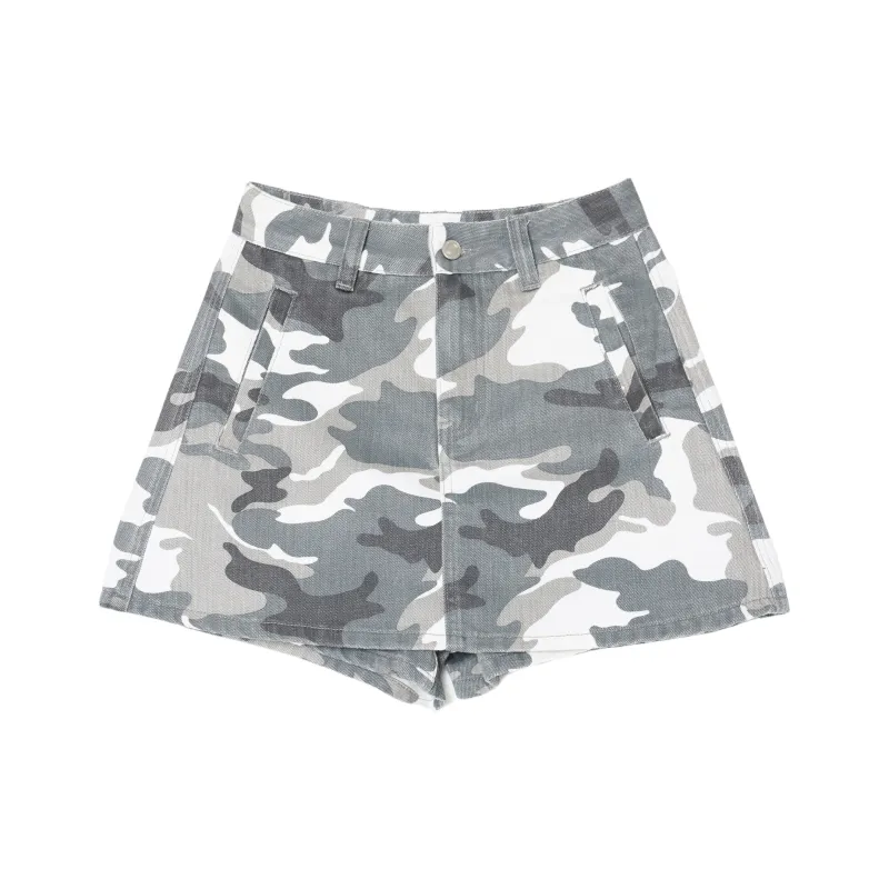 Wen Shan Denim Short Skirts Women's Camouflage-0