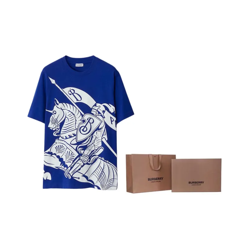 Burberry Equestrian Knight Printed Crewneck T Shirt-8