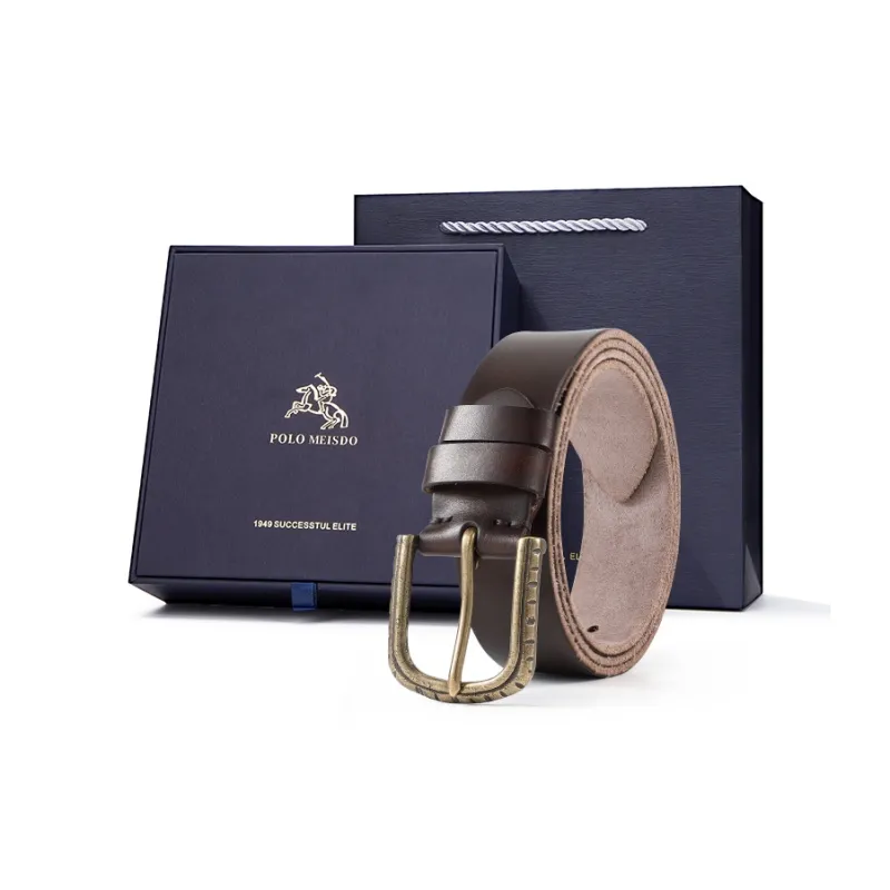 POLOMEISDO Top Grain Cow Leather Belts Men's Width 3.8cm-6