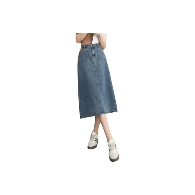 JEANSWEST Denim Long Skirt Women's-0