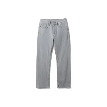 SIMWOOD Jeans Men Washed Light Gray[LS07 Loose Fit Straight Fit Pants]