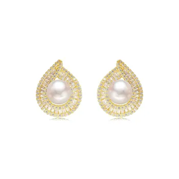 Andaozi Pearl Stud Earrings Women's