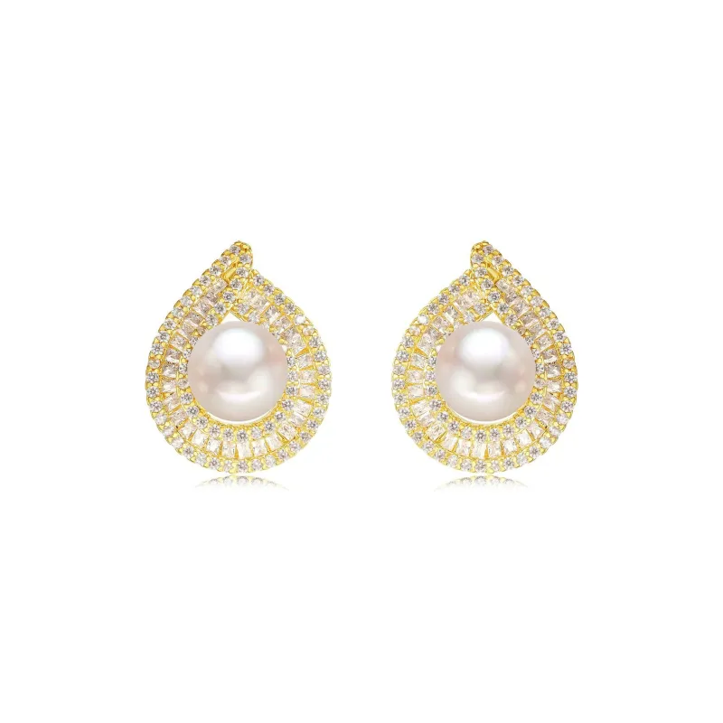Andaozi Pearl Stud Earrings Women's-0