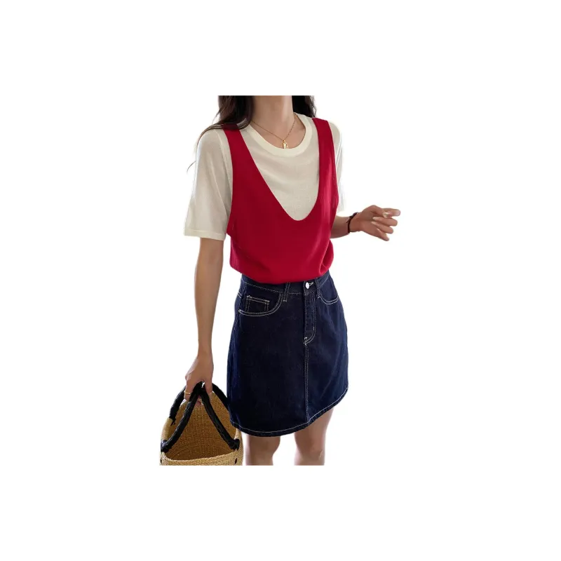 ONE SHALLOW Denim Short Skirts Women's-5
