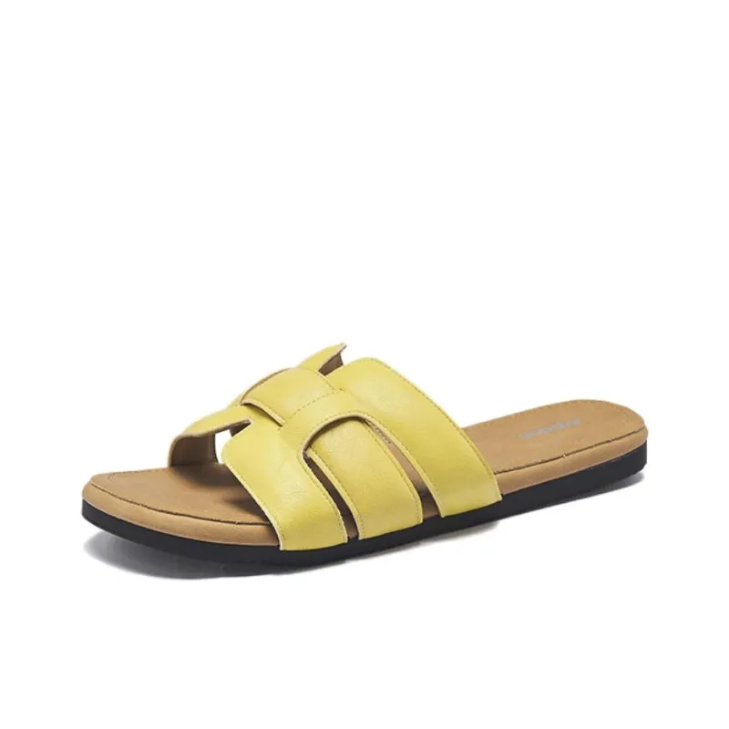 AGSDON Slide Slippers Women's Beige/Pink/Yellow-15