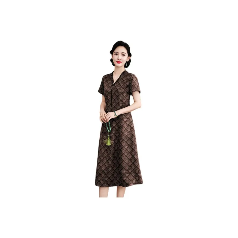 Yi Mengyuan Short Sleeved Dress Women's-5
