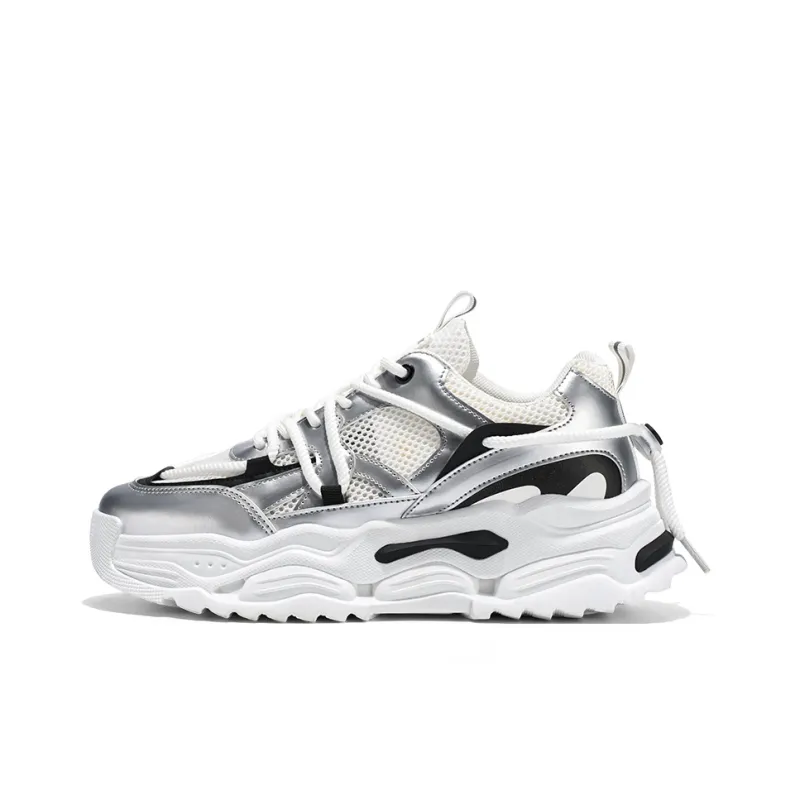 JKEM Shock Absorbers With Slip Resistant And Abrasion Resistant Properties Low Top Chunky Sneakers Men's-0