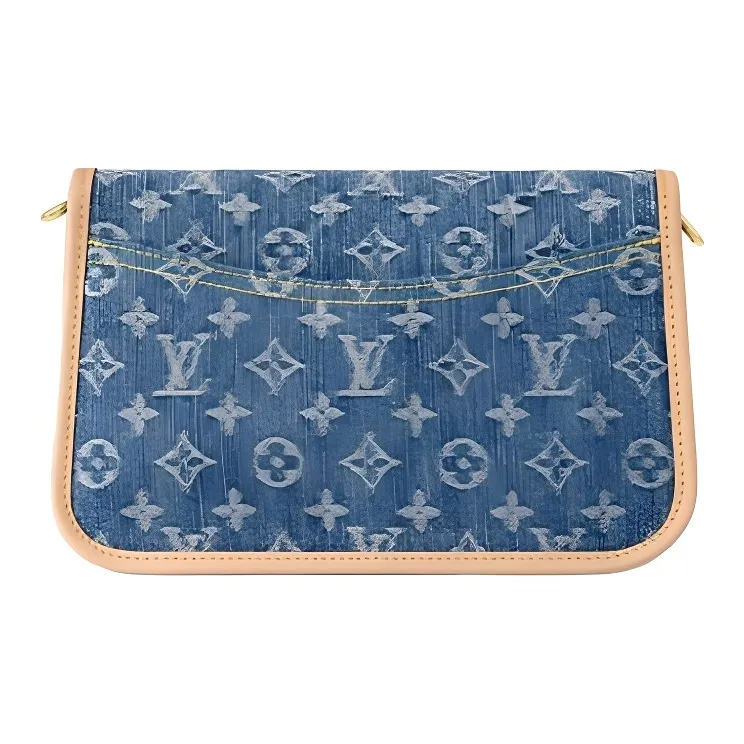 LOUIS VUITTON Diane Monogram Denim Fabric Crossbody Bag, Shoulder Bag Women's Blue-2