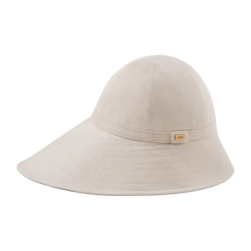 Chloe Cotton Bucket Hats Unisex White-0