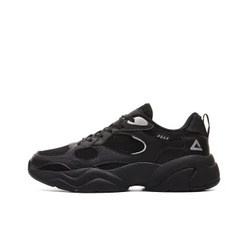 PEAK Sea Cushioning Coverage Height Increasing Lightweight Breathable Low Top Chunky Sneakers Men's Black