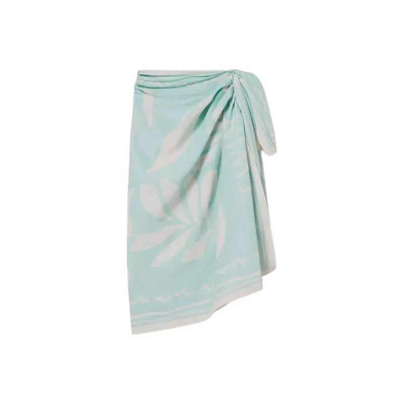 Twinset Leaf Print Wrap Skirt-0