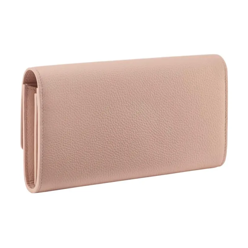 BVLGARI Calfskin Wallet Tubas Women's Pink-1