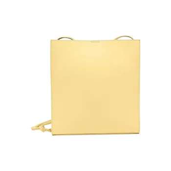 JIL SANDER Leather Shoulder Bag Medium Size Men's Yellow