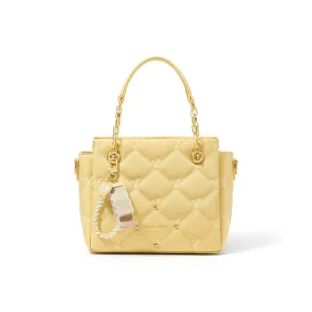 CNOLES Microfiber Leather Shoulder Bag, Crossbody Bag, Lady Dior Bag Regular Women's Egg White Yellow