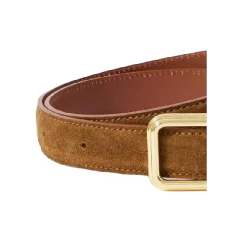 LIÉ STUDIO Suede Leather Belts Unisex Brown -1