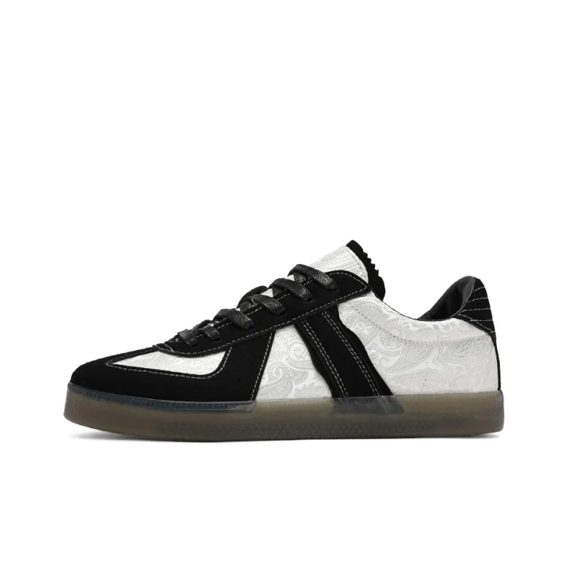 HACKBUTEER Low Top Skateboard Shoes Men's White Black Box Included-1