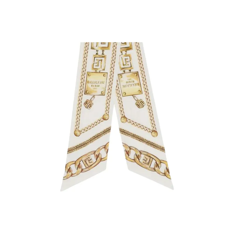 BALMAIN Chain print Silk Bandana-2