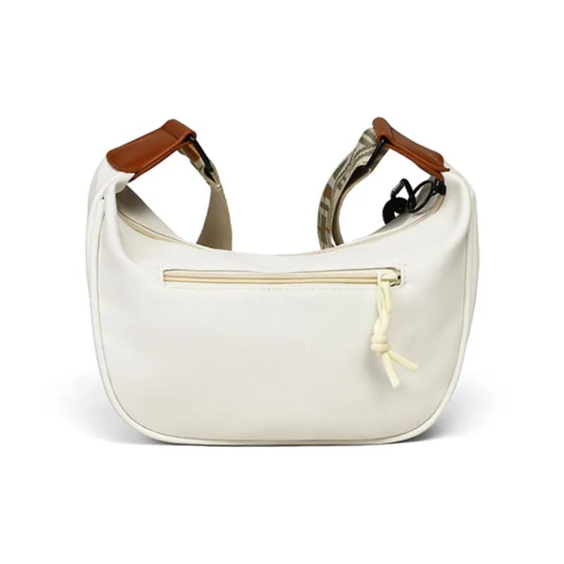 COMELY Fabric Shoulder Bag Women's White & Brown-5