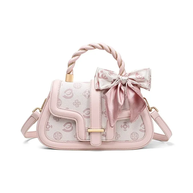 VINEY Synthetic Leather Handbag, Shoulder Bag, Crossbody Bag Regular Women's Pink-1
