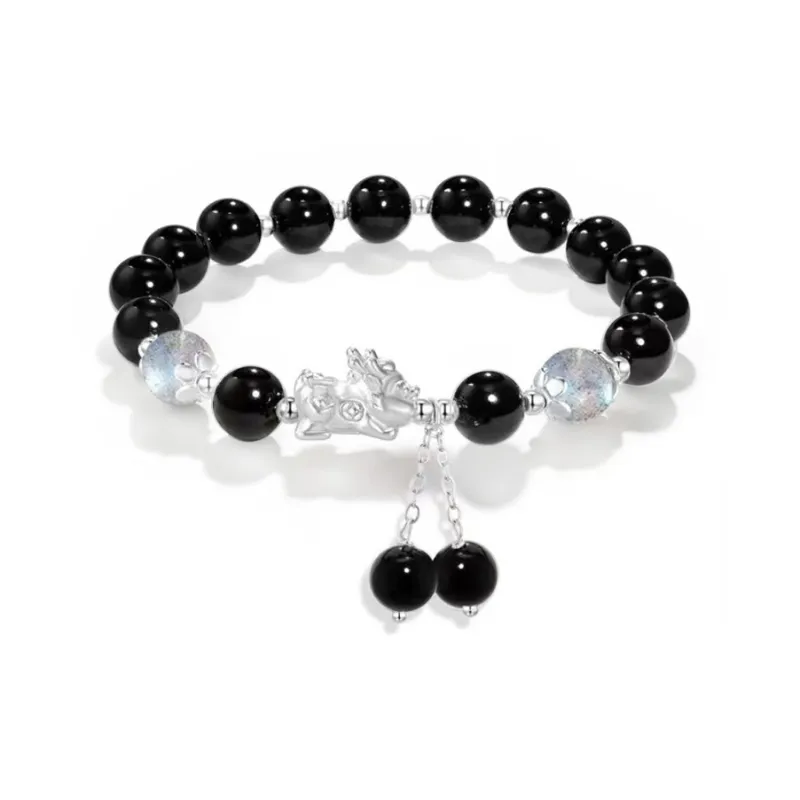 ZUIWENGLANGYASHANWENCHUANG Obsidian Bracelets Unisex-0