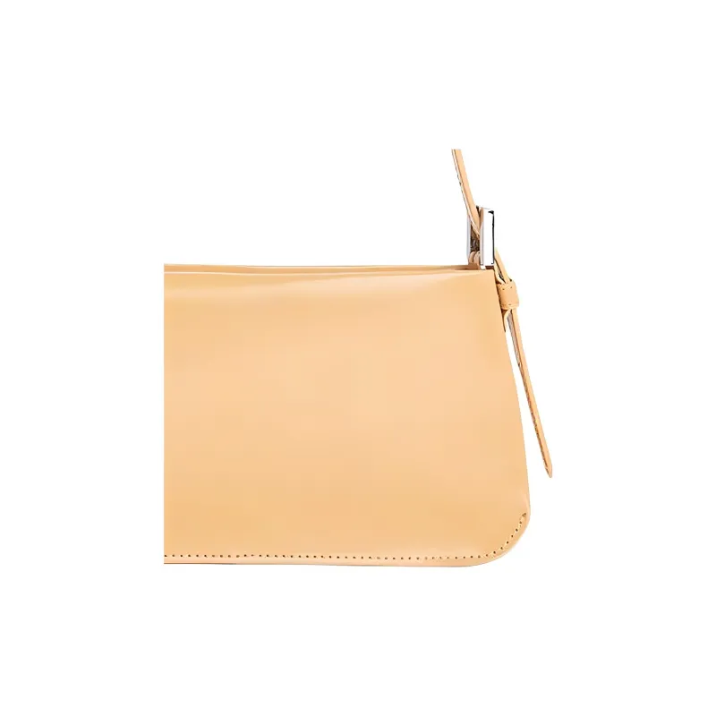 By Far Dulce Patent Leather Calfskin Handbag, Shoulder Bag Regular Women's Yellow Cookie-3