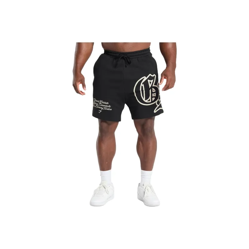 GYMSHARK Varsity Graphic Casual Shorts Men's Black-0