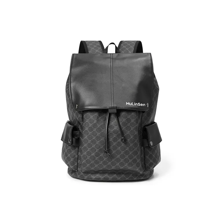 Mulinsen PU Backpack Unisex Pattern Black-0
