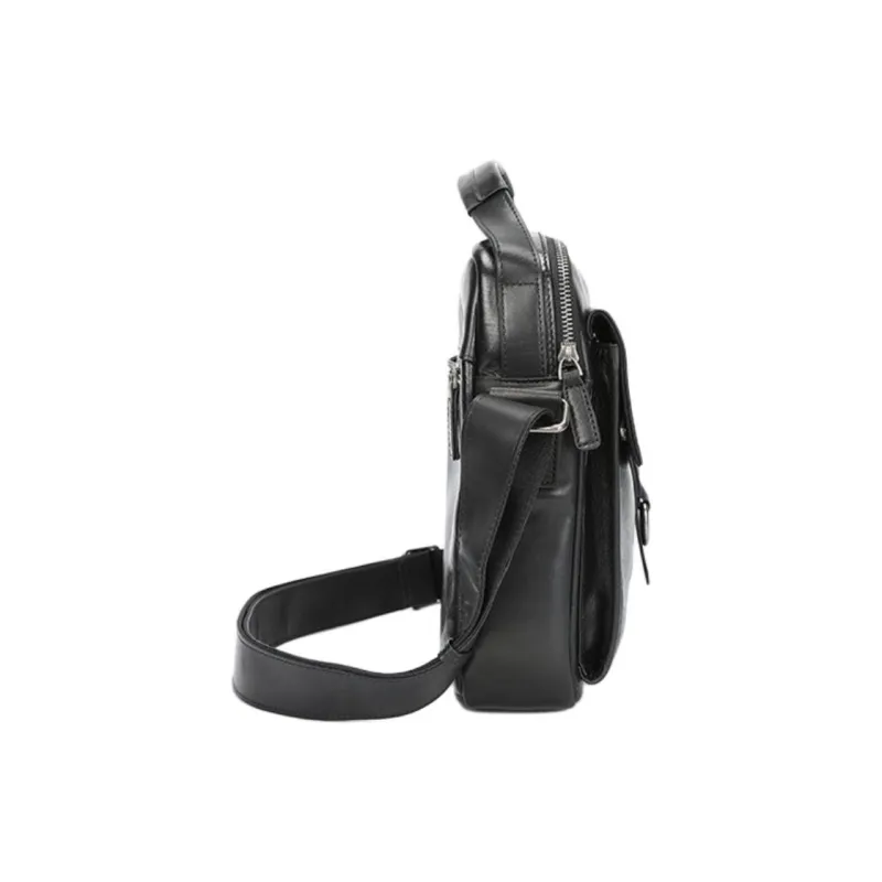 LARTIGENT Cow Leather Crossbody Bag Men's Black-2
