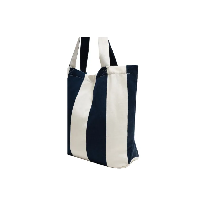 ZARA Cotton Tote Bag, Shopping Bag, Handbag Men's Blue-4